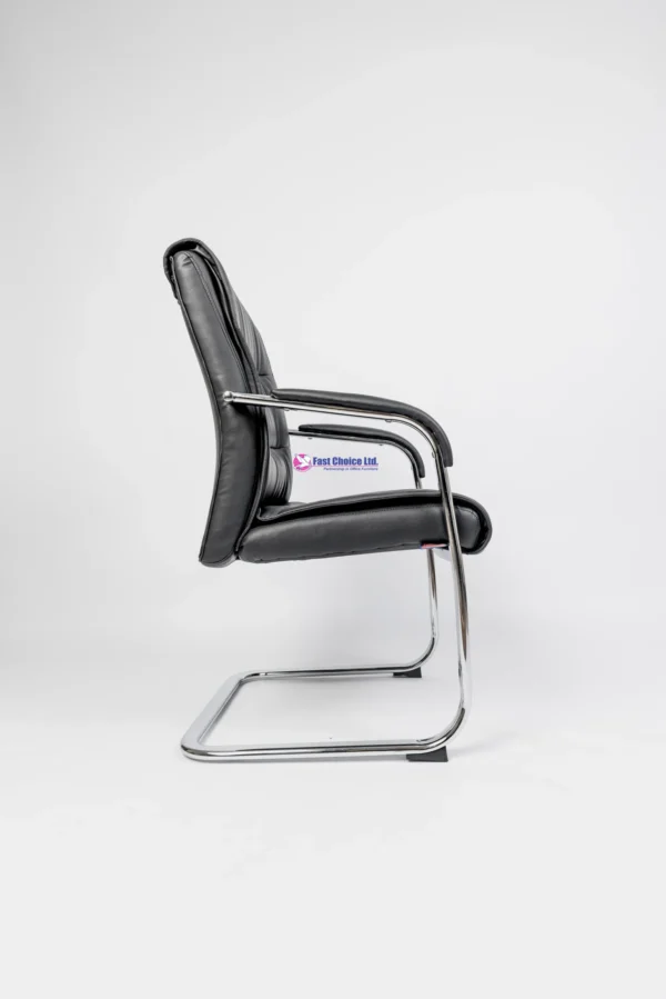 Medium Back Cantilever Leather Chair - Image 3